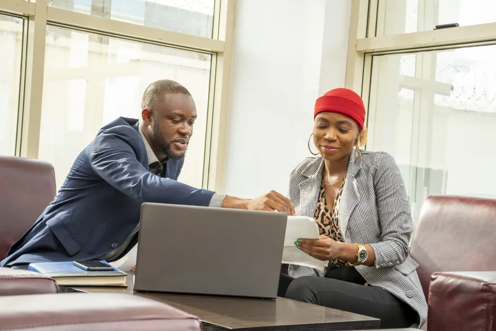 A team collaborating in an office