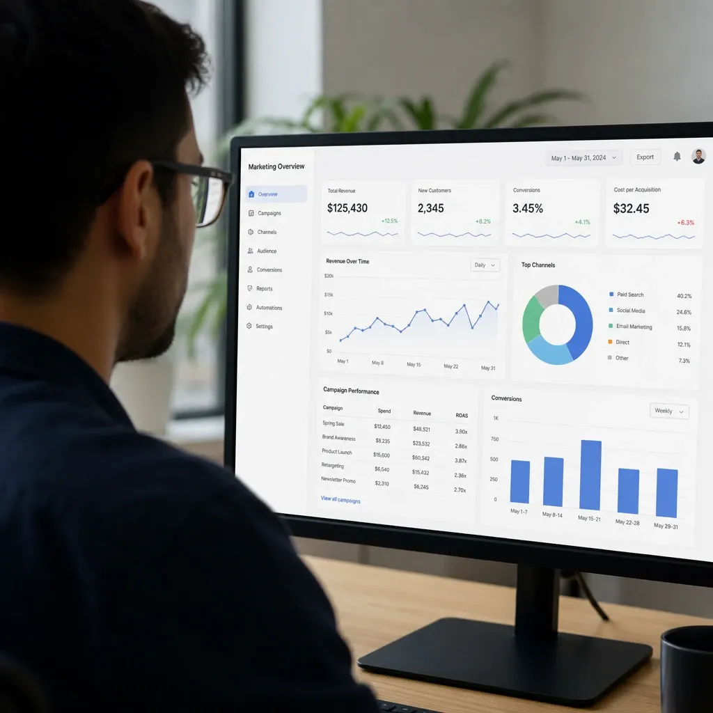 A team analyzing marketing performance